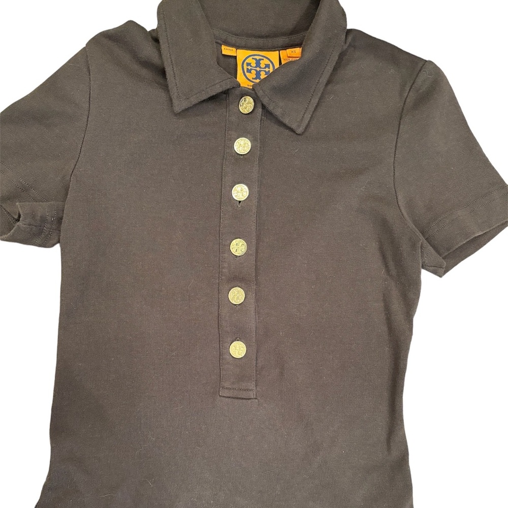 TORY BURCH LOGO BUTTON TEE SHIRT